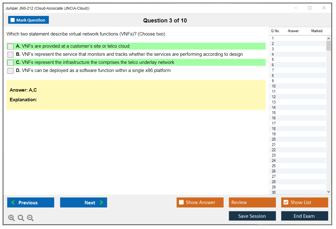 Juniper JN0-212 Cloud-Associate (JNCIA-Cloud) Practice test exam simulator test engine exam dumps questions answers Image 3