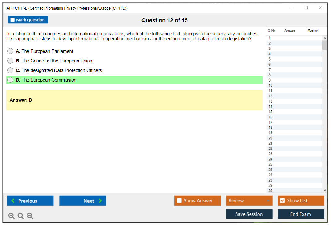 thumbnail image 2 of CIPP-E Exam Prep Q&A Book With Simulation - Certified Information Privacy Professional/Europe 2 of 5