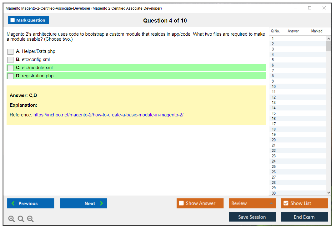 Magento Magento-2-Certified-Associate-Developer Magento 2 Certified Associate Developer Exam Practice test exam simulator test engine exam dumps questions answers Image 4