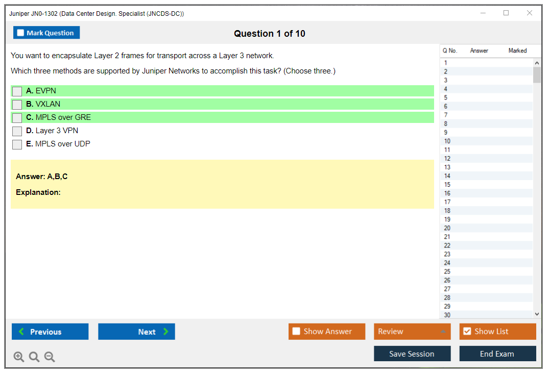 Juniper JN0-1302 Data Center Design. Specialist (JNCDS-DC) Practice test exam simulator test engine exam dumps questions answers Image 1
