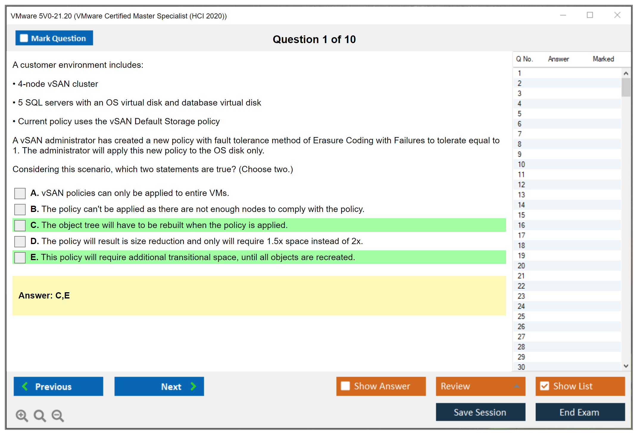 VMware 5V0-21.20 VMware Certified Master Specialist (HCI 2020) Practice test exam simulator test engine exam dumps questions answers Image 1