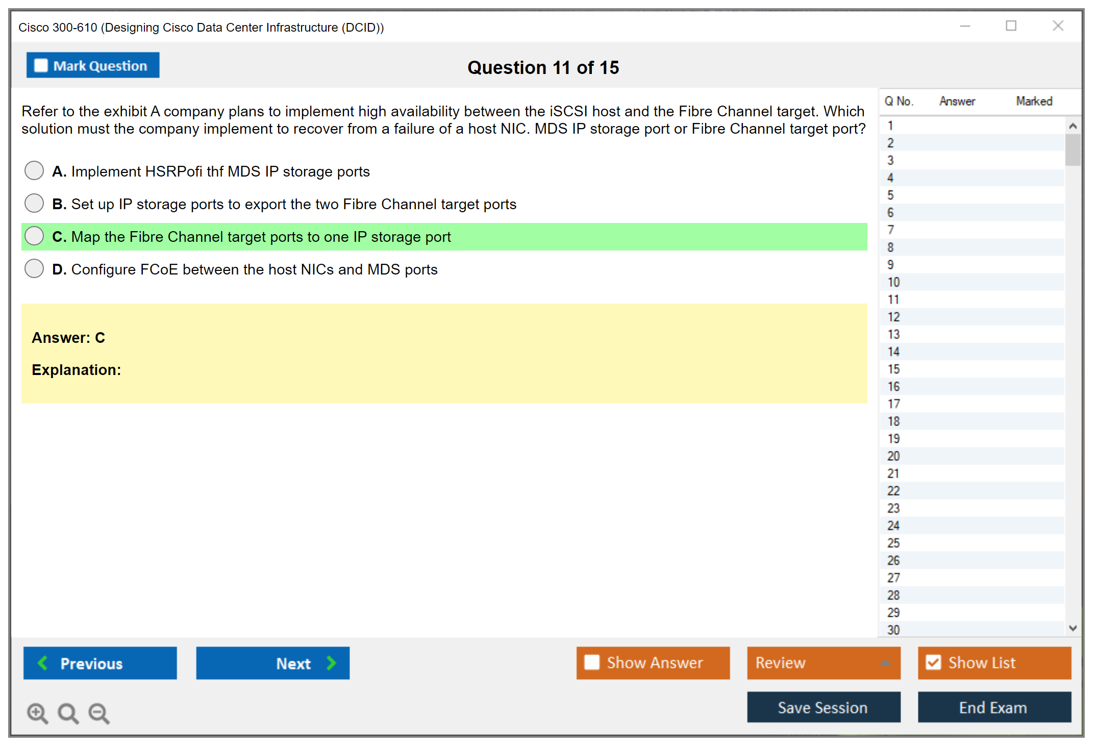 Cisco 300-610 Designing Cisco Data Center Infrastructure (DCID) Practice test exam simulator test engine exam dumps questions answers Image 11