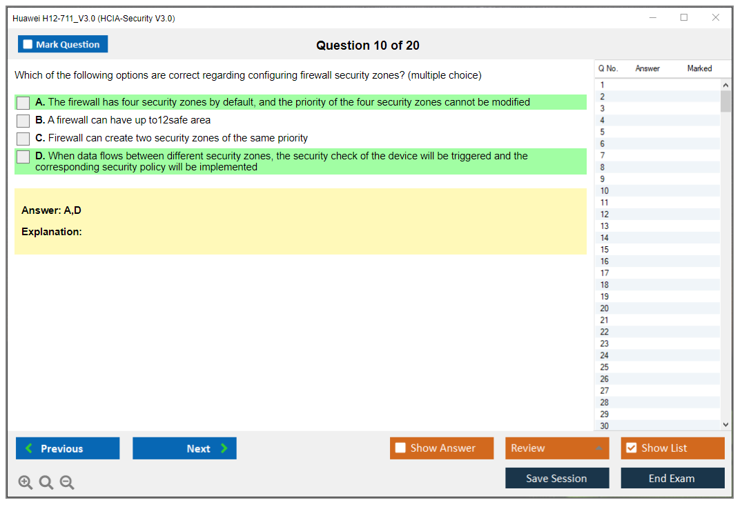 Huawei H12-711_V3.0 HCIA-Security V3.0 Practice test exam simulator test engine exam dumps questions answers Image 10
