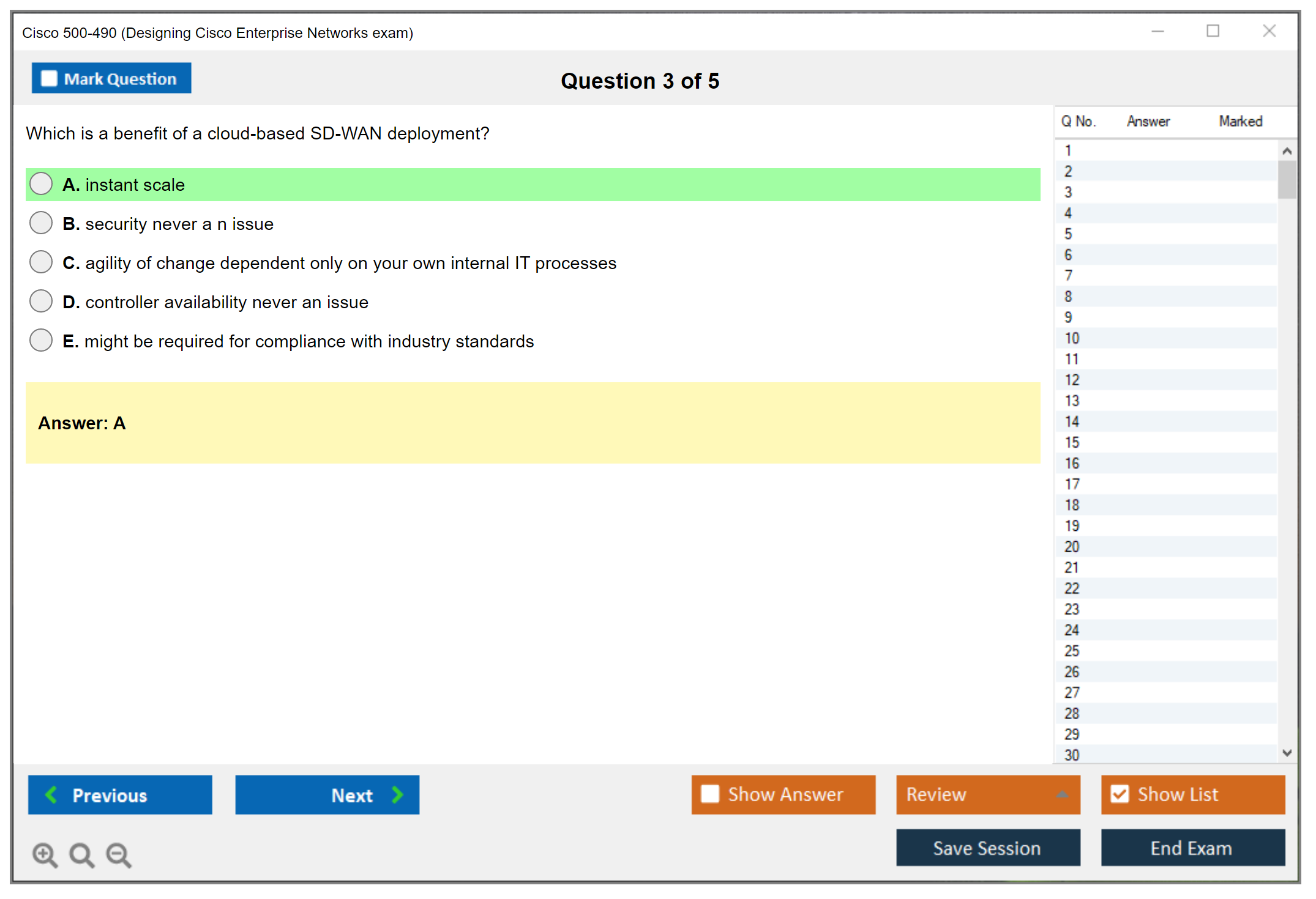 Cisco 500-490 Designing Cisco Enterprise Networks for Field Engineers (ENDESIGN) Practice test exam simulator test engine exam dumps questions answers Image 3