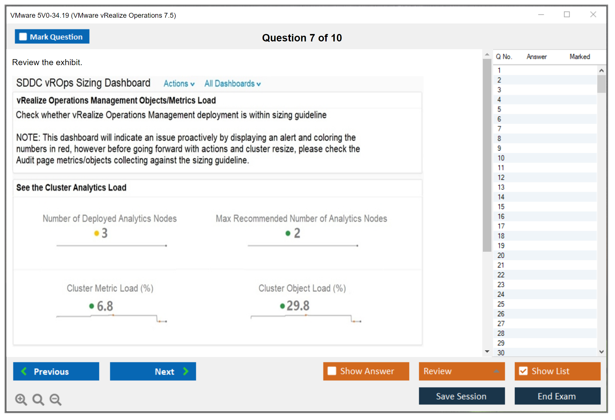 VMware 5V0-34.19 VMware vRealize Operations 7.5 Practice test exam simulator test engine exam dumps questions answers Image 7