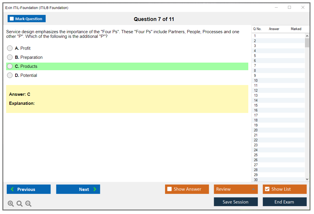 Exin ITIL-Foundation ITIL Foundation Certification - IT Service Management Practice test exam simulator test engine exam dumps questions answers Image 7