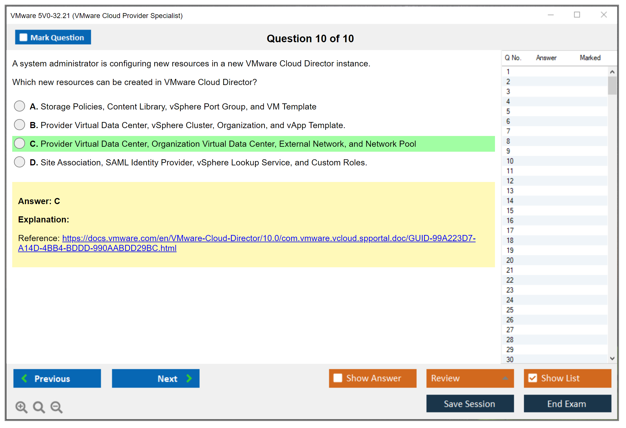 VMware 5V0-32.21 VMware Cloud Provider Specialist Practice test exam simulator test engine exam dumps questions answers Image 10