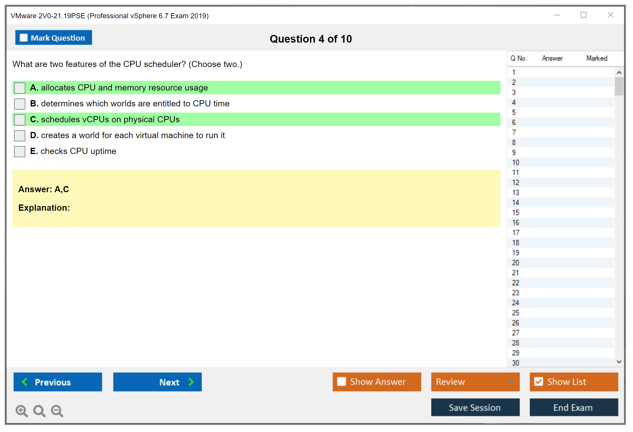 VMware 2V0-21.19PSE Professional vSphere 6.7 Exam 2019 Practice test exam simulator test engine exam dumps questions answers Image 4