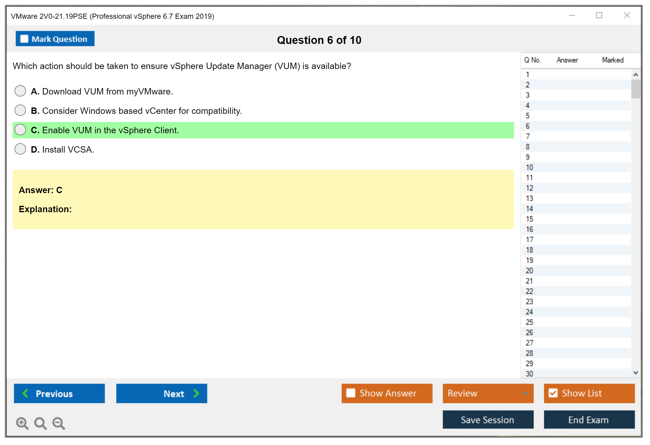 VMware 2V0-21.19PSE Professional vSphere 6.7 Exam 2019 Practice test exam simulator test engine exam dumps questions answers Image 6