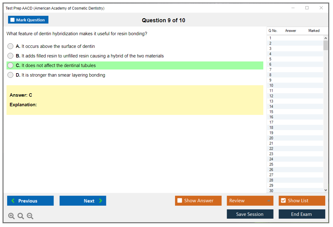 Test Prep AACD American Academy of Cosmetic Dentistry Practice test exam simulator test engine exam Prep practice test questions answers Image 9