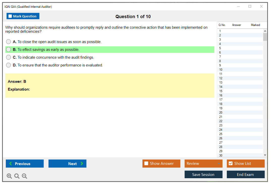 IQN QIA Qualified Internal Auditor Practice test exam simulator test engine exam Prep practice test questions answers Image 1