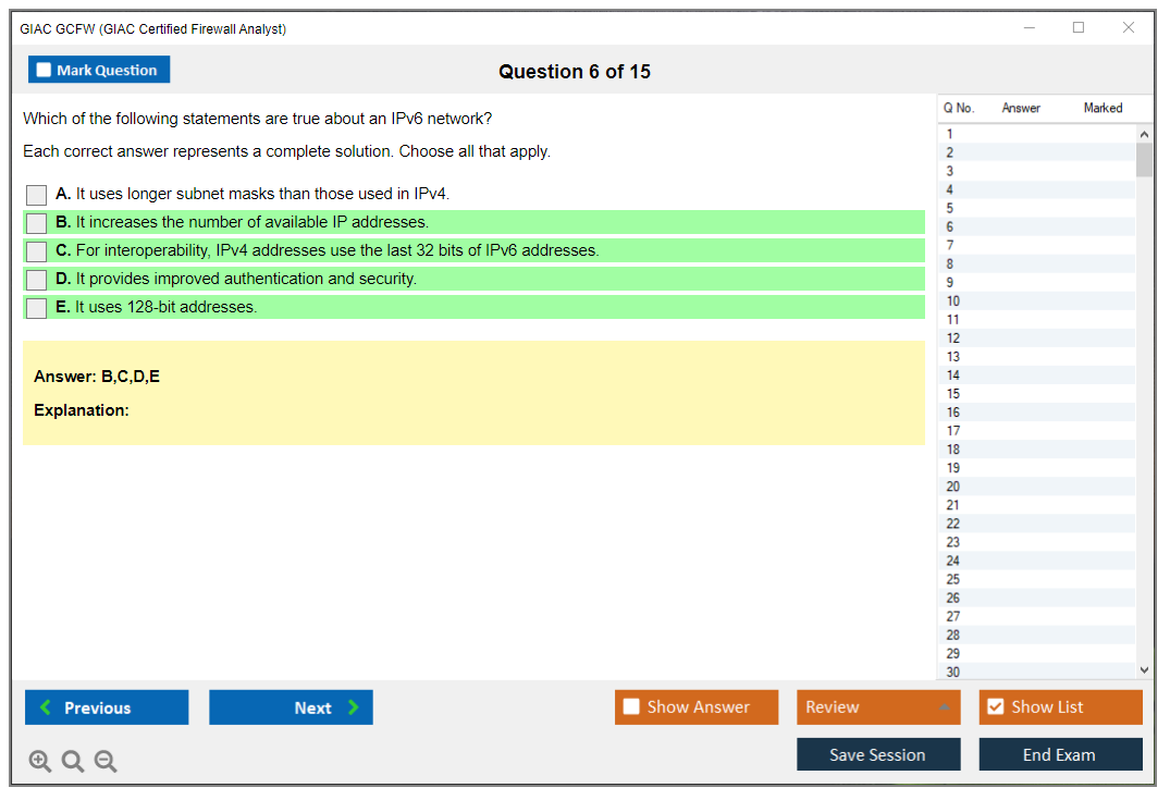 GIAC GCFW GIAC Certified Firewall Analyst Practice test exam simulator test engine exam dumps questions answers Image 6