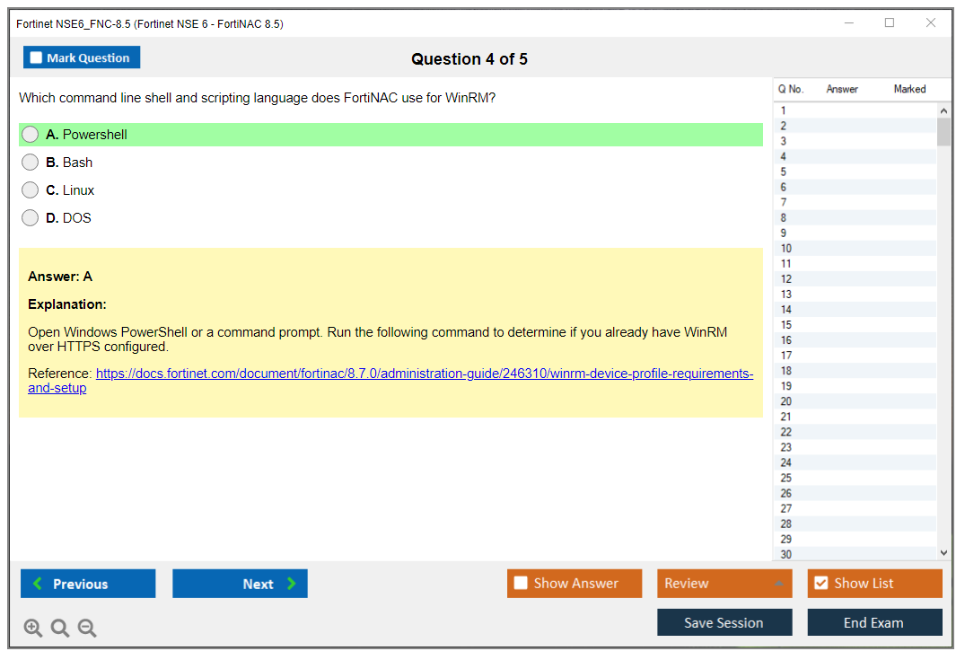 Fortinet NSE6_FNC-8.5 Fortinet NSE 6 - FortiNAC 8.5 Practice test exam simulator test engine exam dumps questions answers Image 4
