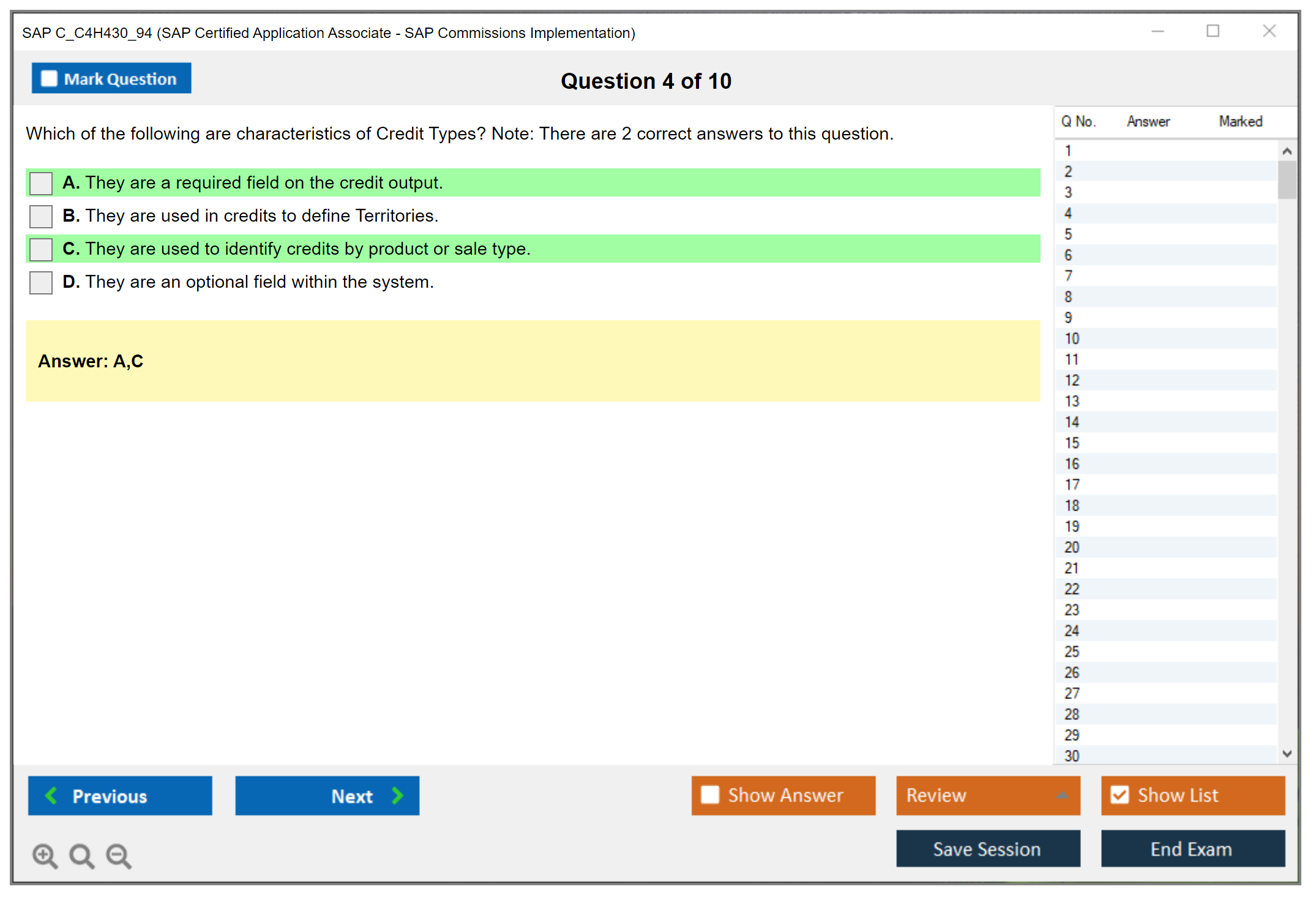 SAP C_C4H430_94 SAP Certified Application Associate - SAP Commissions Implementation Practice test exam simulator test engine exam dumps questions answers Image 4