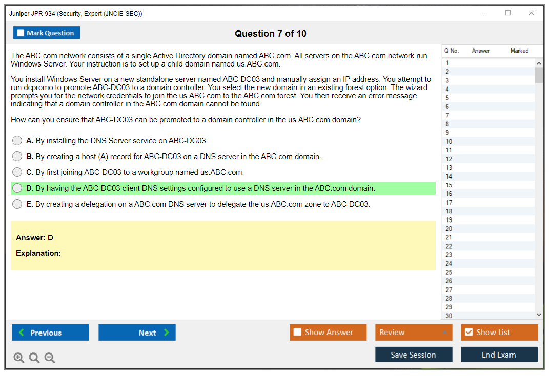 Juniper JPR-934 Security, Expert (JNCIE-SEC) Practice test exam simulator test engine exam dumps questions answers Image 7
