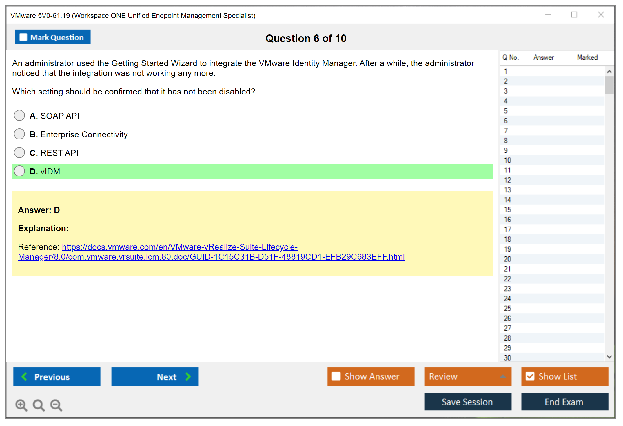 VMware 5V0-61.19 Workspace ONE Unified Endpoint Management Specialist Practice test exam simulator test engine exam dumps questions answers Image 6