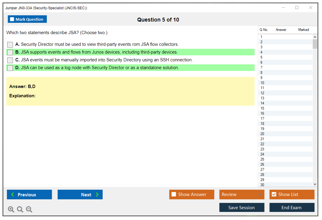 Juniper JN0-334 Security-Specialist (JNCIS-SEC) Practice test exam simulator test engine exam dumps questions answers Image 5