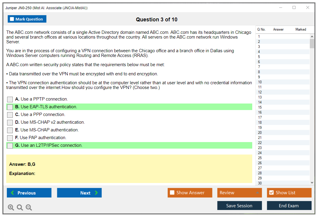 Juniper JN0-250 Mist AI. Associate (JNCIA-MistAI) Practice test exam simulator test engine exam dumps questions answers Image 3