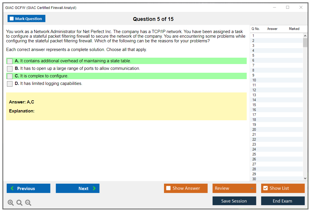 GIAC GCFW GIAC Certified Firewall Analyst Practice test exam simulator test engine exam dumps questions answers Image 5