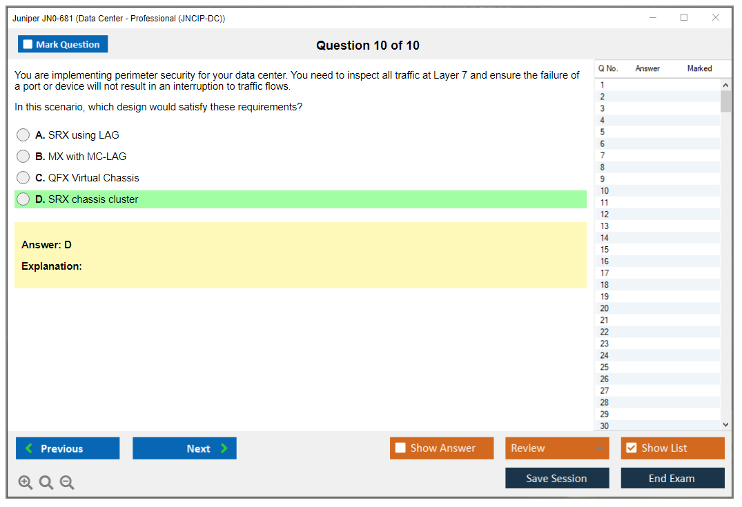 Juniper JN0-681 Data Center - Professional (JNCIP-DC) Practice test exam simulator test engine exam dumps questions answers Image 10
