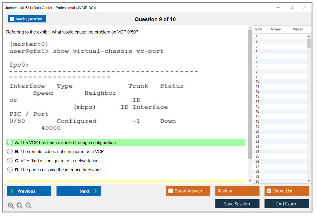 Juniper JN0-681 Data Center - Professional (JNCIP-DC) Practice test exam simulator test engine exam dumps questions answers Image 9