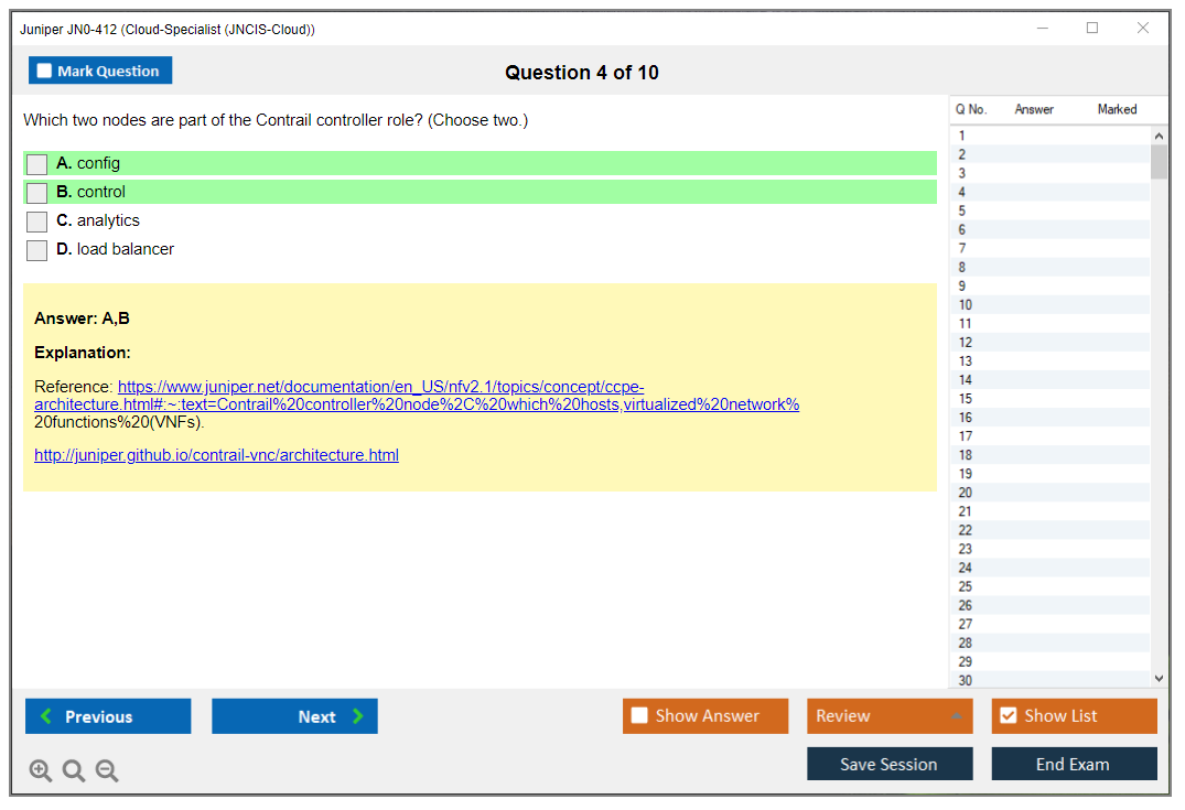 Juniper JN0-412 Cloud, Specialist (JNCIS-Cloud) Practice test exam simulator test engine exam dumps questions answers Image 4