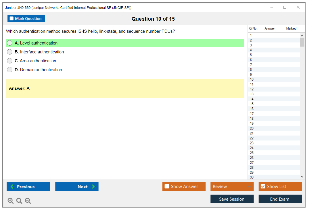 Juniper JN0-660 Juniper Networks Certified Internet Professional SP (JNCIP-SP) Practice test exam simulator test engine exam dumps questions answers Image 10