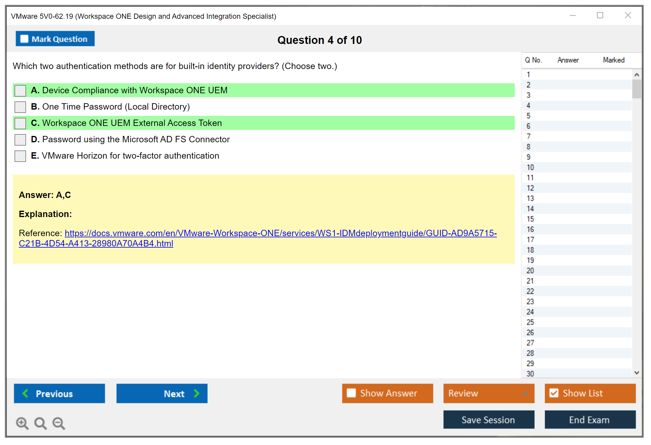 VMware 5V0-62.19 Workspace ONE Design and Advanced Integration Specialist Practice test exam simulator test engine exam dumps questions answers Image 4