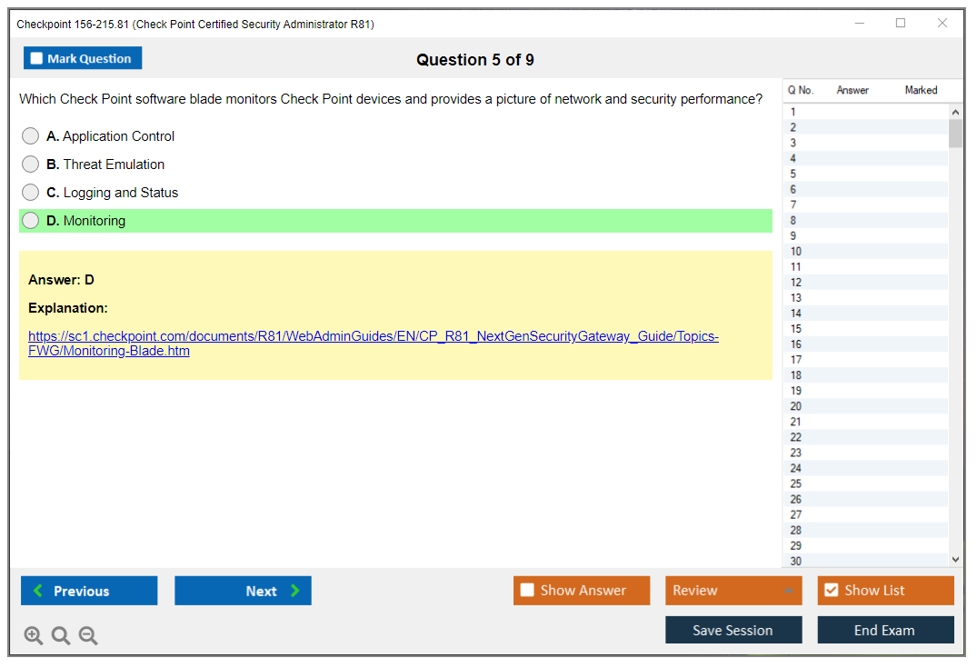 Checkpoint 156-215.81 Check Point Certified Security Administrator R81.20 Practice test exam simulator test engine exam dumps questions answers Image 5