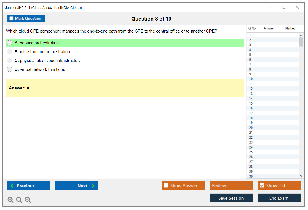 Juniper JN0-211 Cloud-Associate (JNCIA-Cloud) Practice test exam simulator test engine exam dumps questions answers Image 8