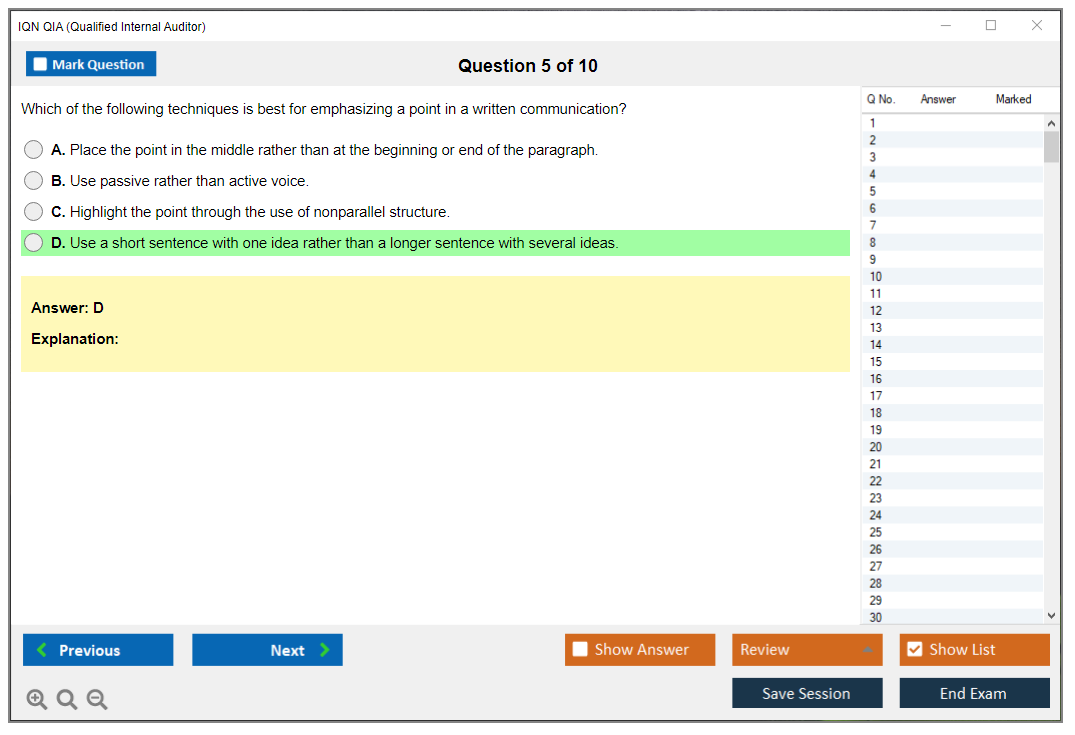 IQN QIA Qualified Internal Auditor Practice test exam simulator test engine exam Prep practice test questions answers Image 5