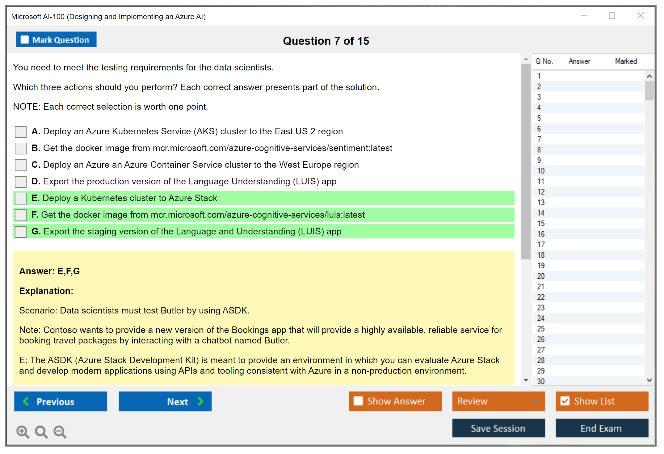 Microsoft AI-100 Designing and Implementing an Azure AI Practice test exam simulator test engine exam dumps questions answers Image 7