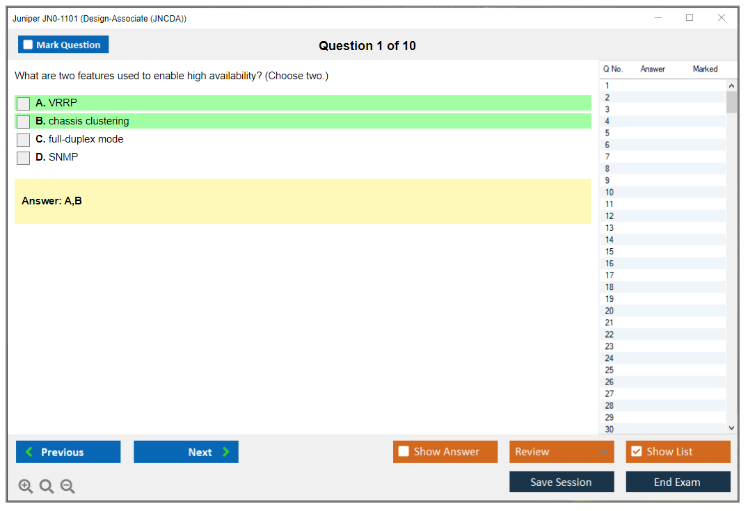 Juniper JN0-1101 Design-Associate (JNCDA) Practice test exam simulator test engine exam dumps questions answers Image 1