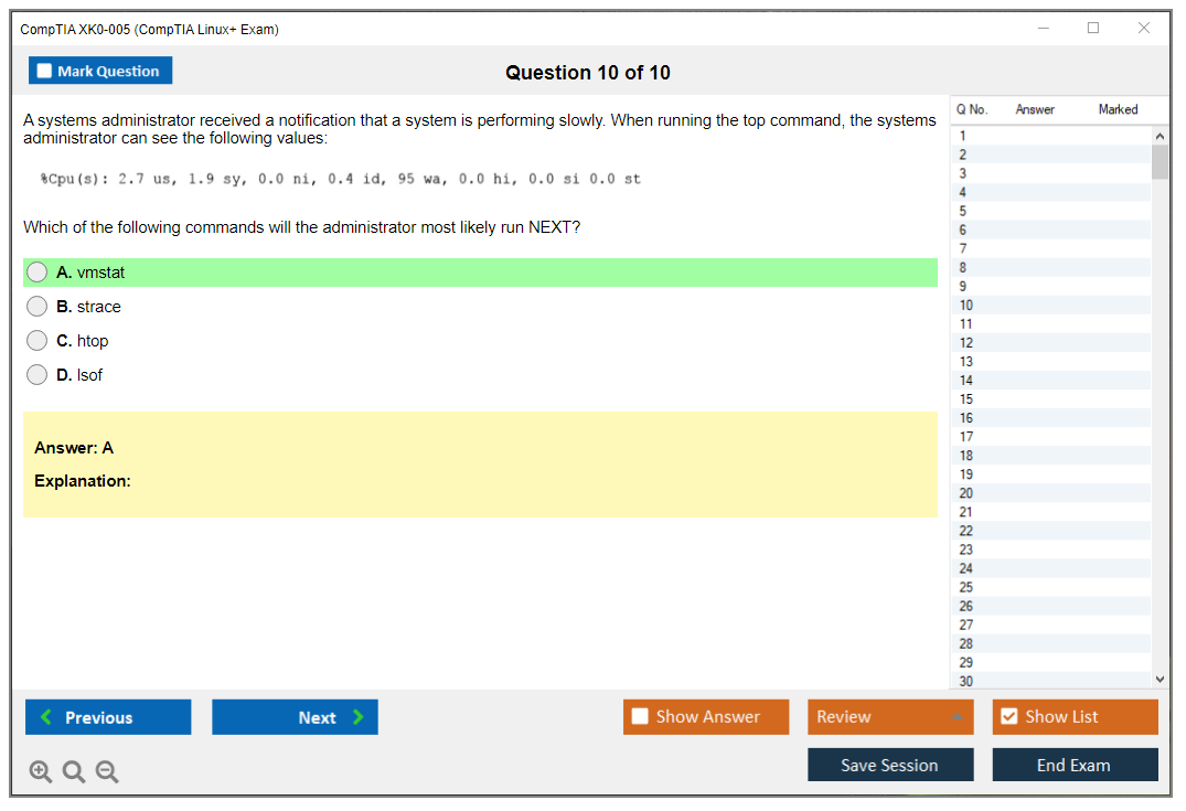 CompTIA XK0-005 CompTIA Linux+ Exam Practice test exam simulator test engine exam dumps questions answers Image 10