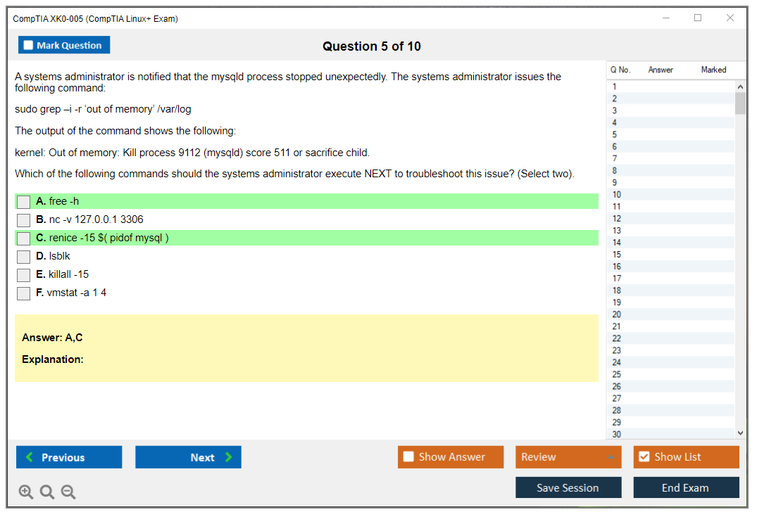 CompTIA XK0-005 CompTIA Linux+ Exam Practice test exam simulator test engine exam dumps questions answers Image 5