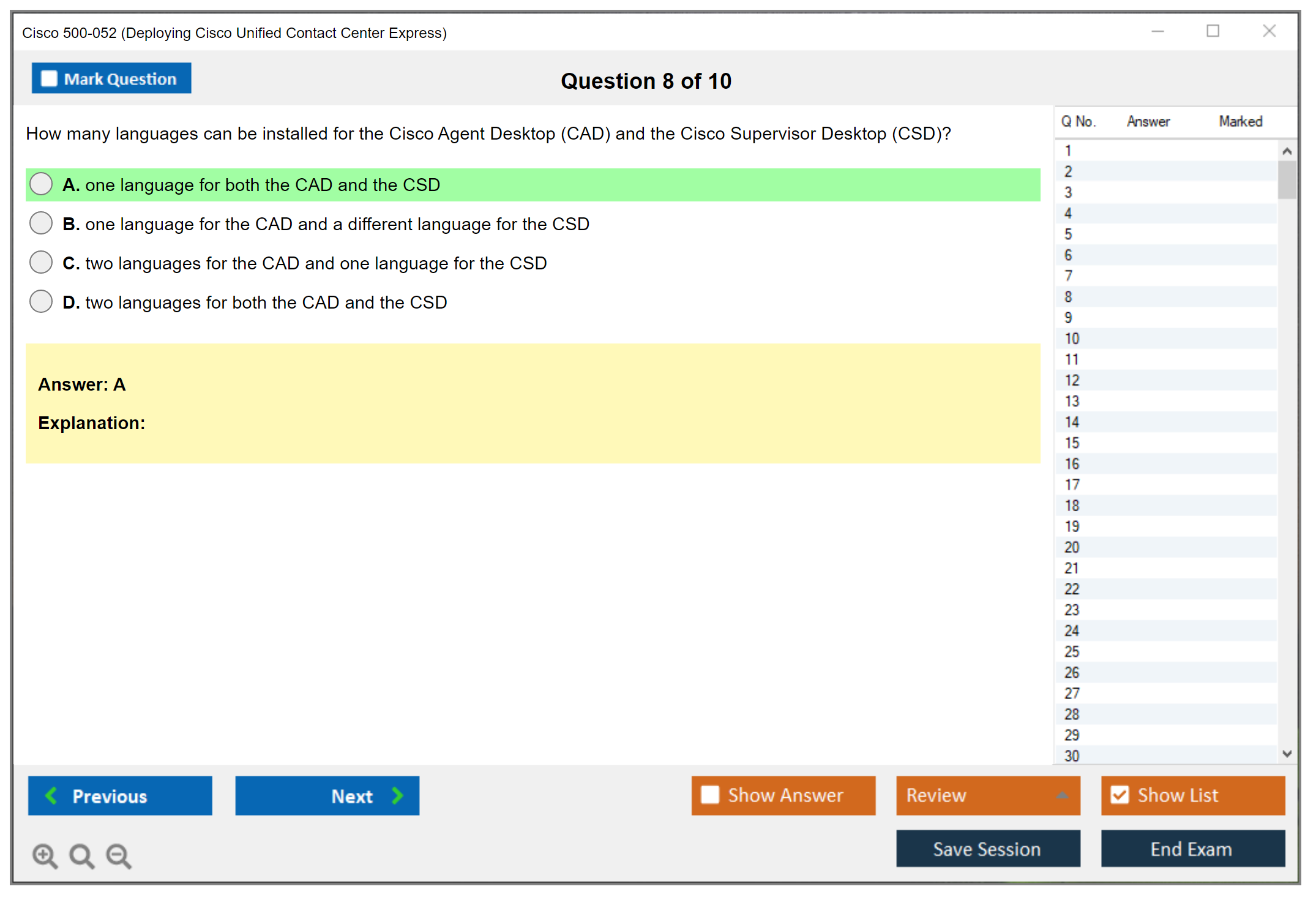 Cisco 500-052 Deploying Cisco Unified Contact Center Express Practice test exam simulator test engine exam dumps questions answers Image 8