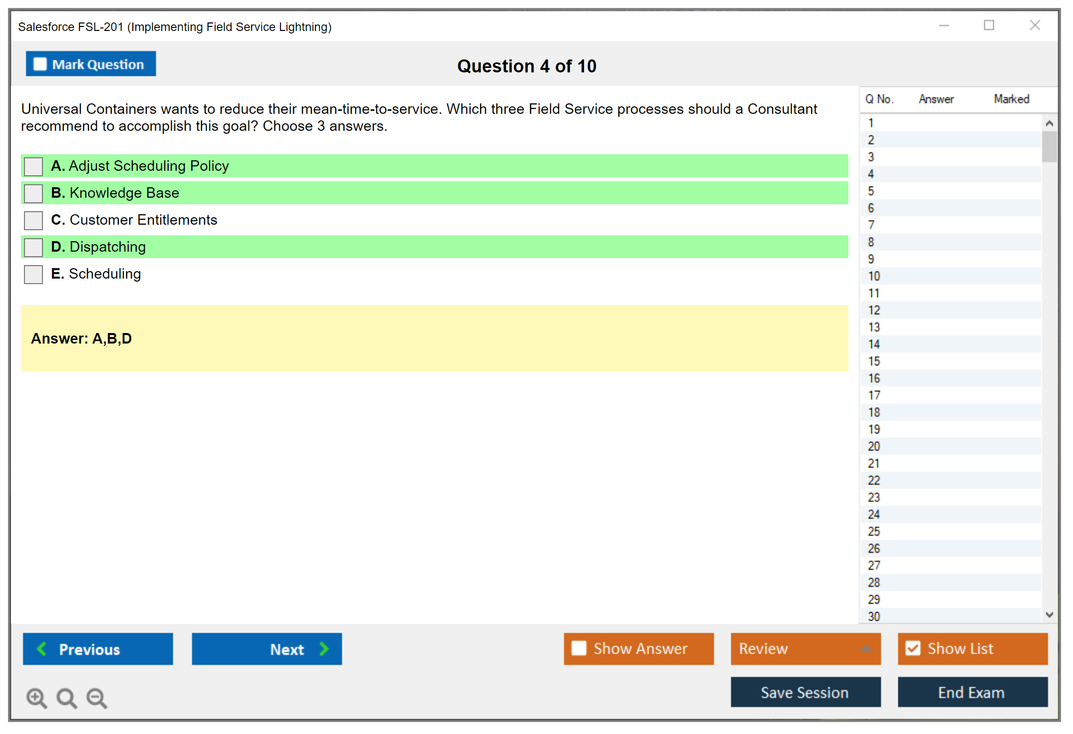 Salesforce FSL-201 Salesforce - Implementing Field Service Lightning Practice test exam simulator test engine exam dumps questions answers Image 4
