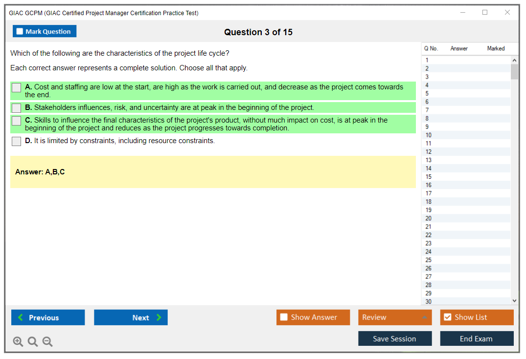 GIAC GCPM GIAC Certified Project Manager Certification Practice Test Practice test exam simulator test engine exam dumps questions answers Image 3