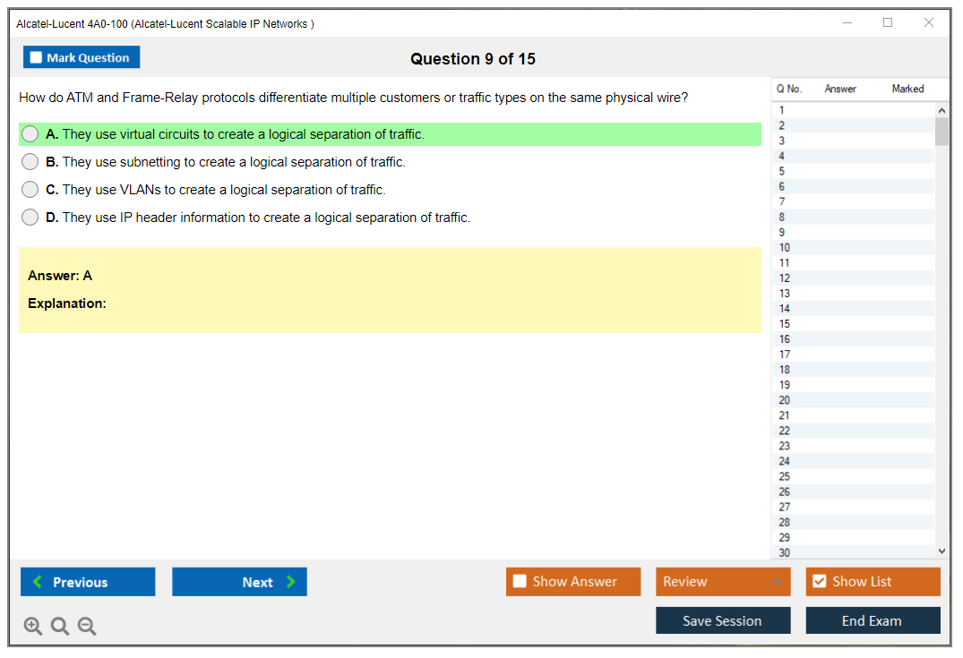 Alcatel-Lucent 4A0-100 Nokia Scalable IP Networks Practice test exam simulator test engine exam dumps questions answers Image 9