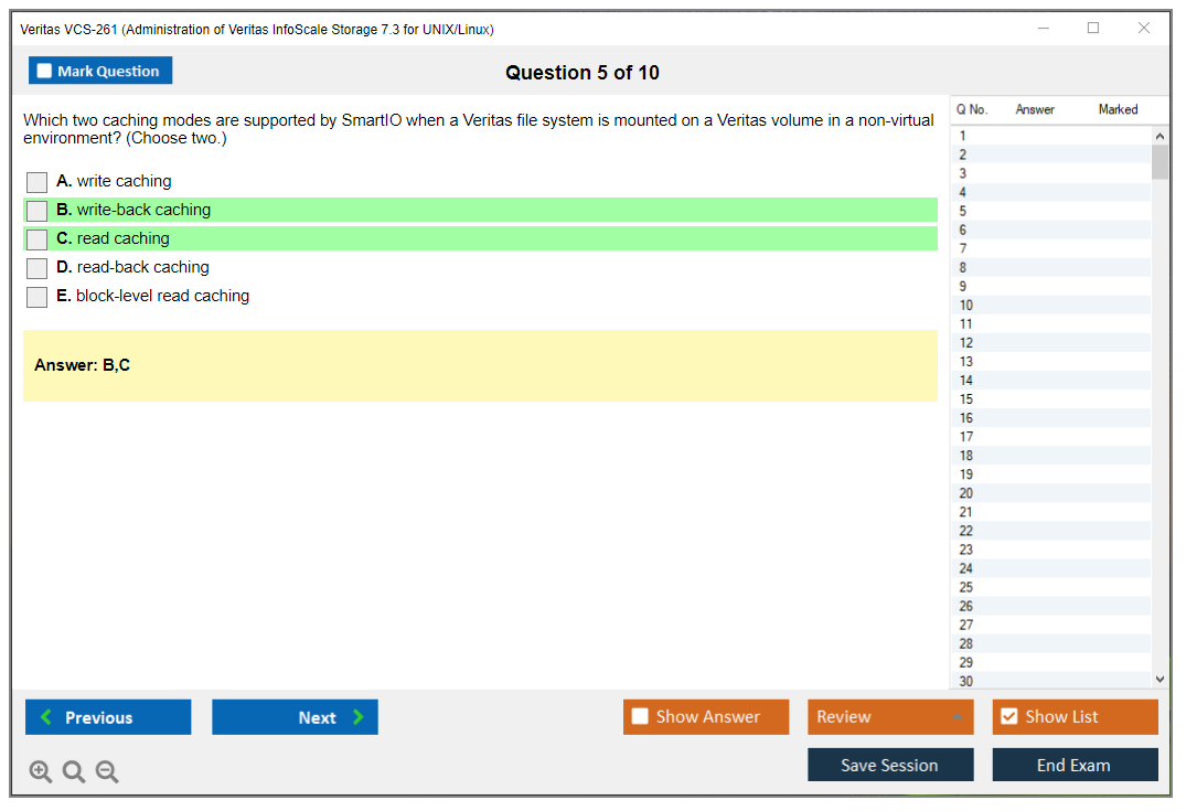 Veritas VCS-261 Administration of Veritas InfoScale Storage 7.3 for UNIX/Linux Practice test exam simulator test engine exam dumps questions answers Image 5