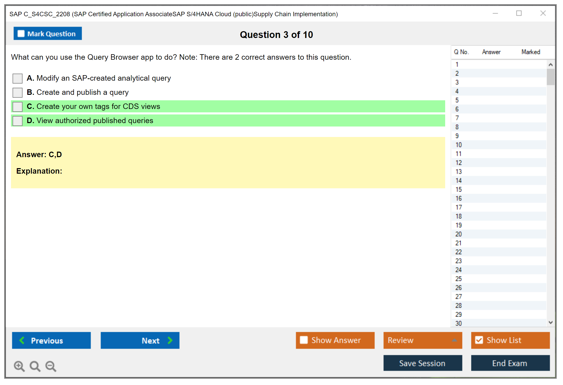 SAP C_S4CSC_2208 SAP Certified Application AssociateSAP S/4HANA Cloud (public)Supply Chain Implementation Practice test exam simulator test engine exam dumps questions answers Image 3