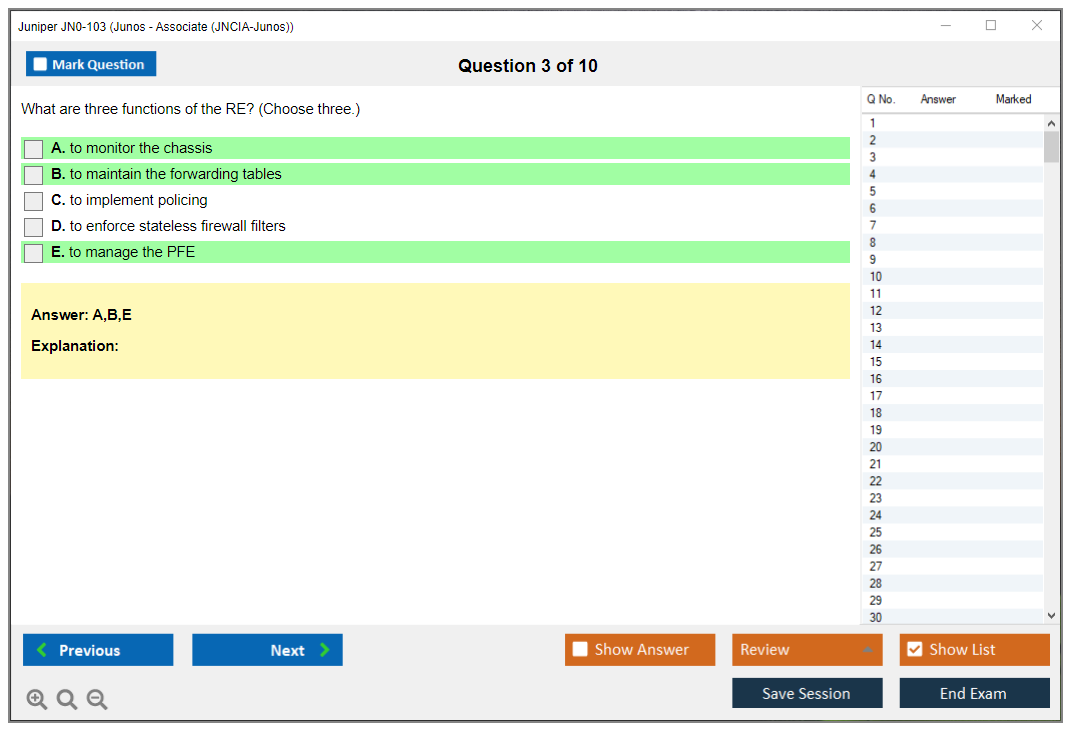 Juniper JN0-103 Junos - Associate (JNCIA-Junos) Practice test exam simulator test engine exam dumps questions answers Image 3