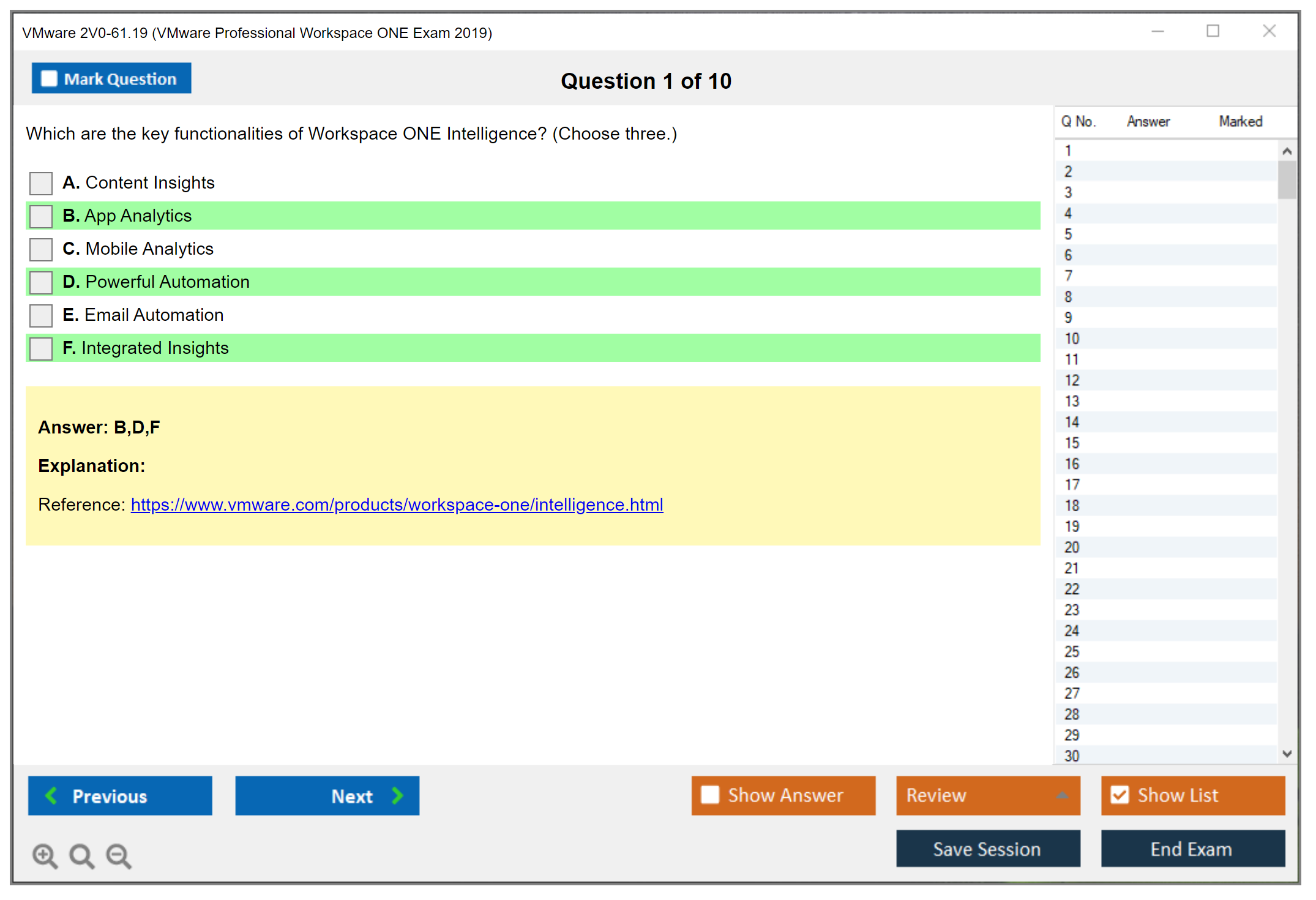 VMware 2V0-61.19 VMware Professional Workspace ONE Exam 2019 Practice test exam simulator test engine exam dumps questions answers Image 1