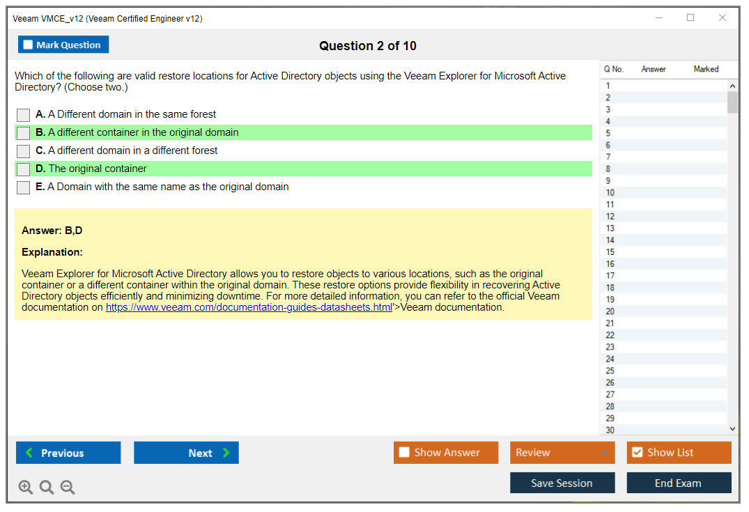Veeam VMCE_v12 Veeam Certified Engineer v12 Practice test exam simulator test engine exam dumps questions answers Image 2