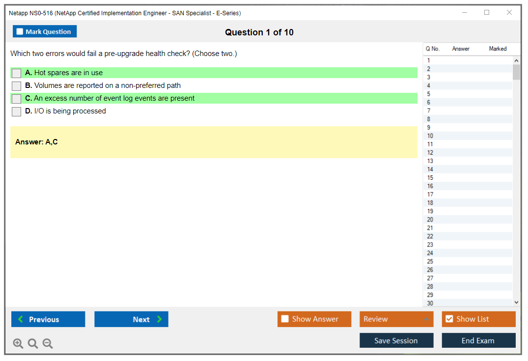 Netapp NS0-516 NetApp Certified Implementation Engineer - SAN Specialist - E-Series Practice test exam simulator test engine exam dumps questions answers Image 1