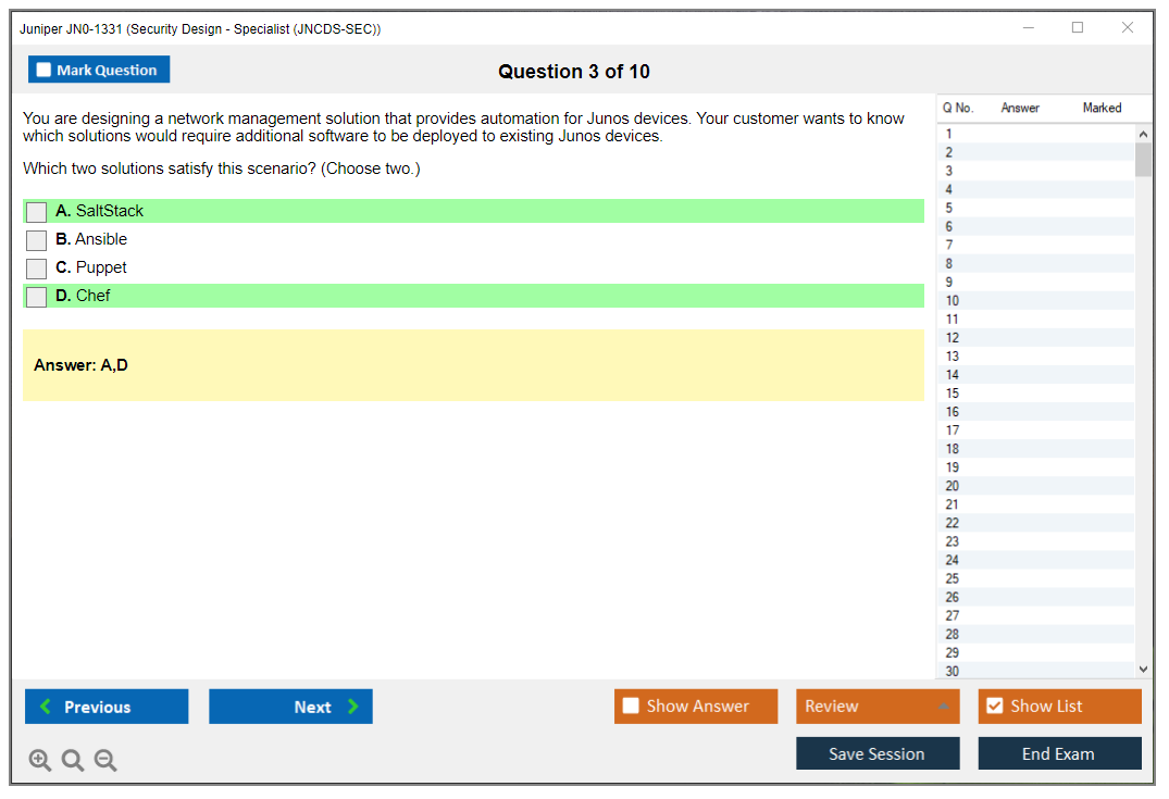 Juniper JN0-1331 Security Design - Specialist (JNCDS-SEC) Practice test exam simulator test engine exam dumps questions answers Image 3