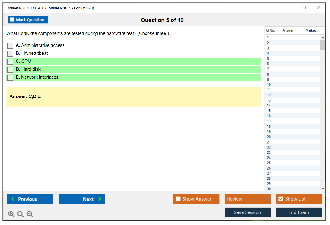 Fortinet NSE4_FGT-6.0 Fortinet NSE 4 - FortiOS 6.0 Practice test exam simulator test engine exam dumps questions answers Image 5