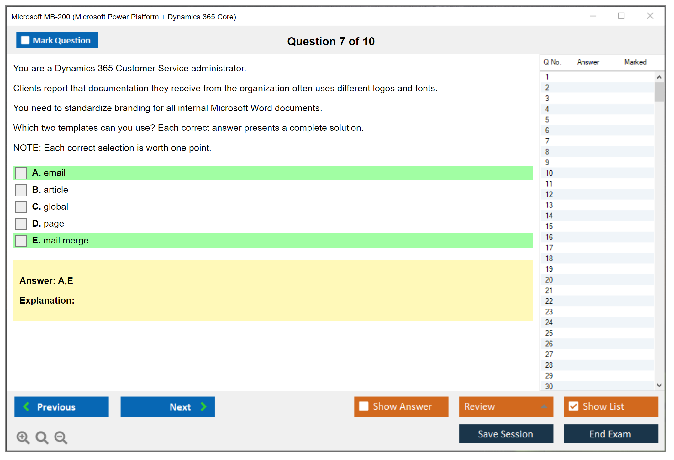 Microsoft MB-200 Microsoft Power Platform + Dynamics 365 Core Practice test exam simulator test engine exam dumps questions answers Image 7