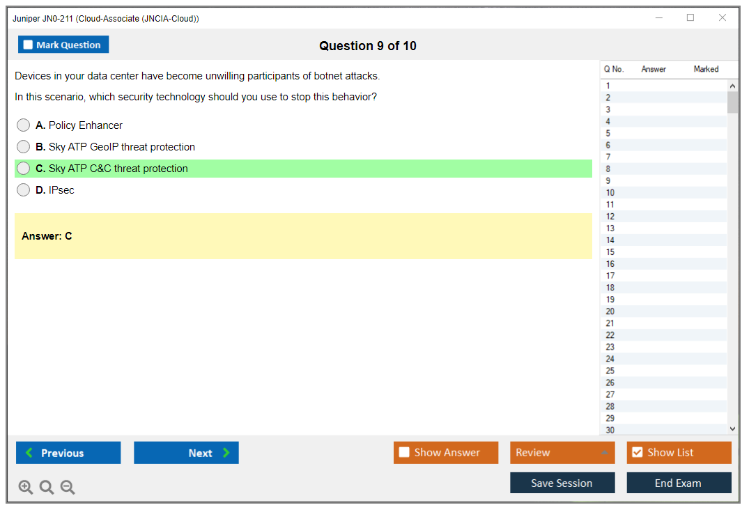 Juniper JN0-211 Cloud-Associate (JNCIA-Cloud) Practice test exam simulator test engine exam dumps questions answers Image 9