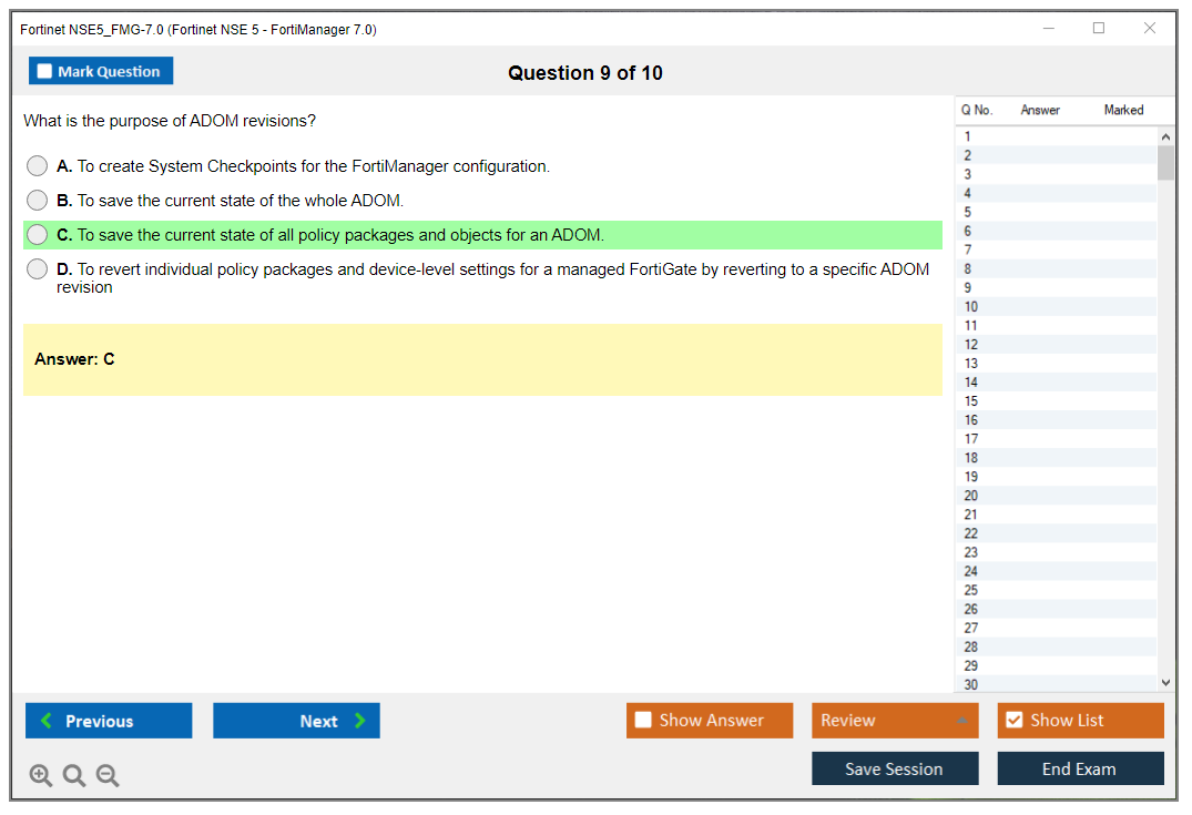 Fortinet NSE5_FMG-7.0 Fortinet NSE 5 - FortiManager 7.0 Practice test exam simulator test engine exam dumps questions answers Image 9